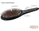 4th Generation 4G Copper Ceramic Straightening Brush with Dual Ionic Technology, Adjustable Temperature Control, Ergonomic Design, and Dual Voltage for International Travel (110V-220V)