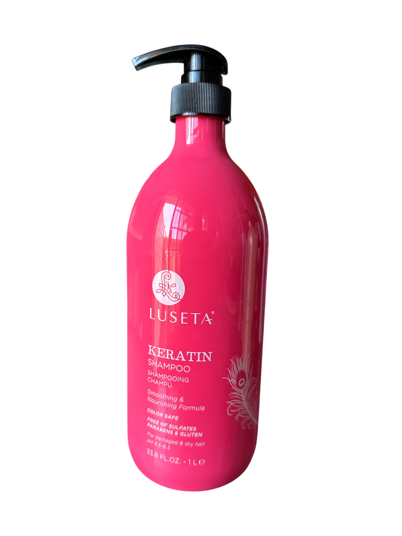 Luseta Keratin Shampoo Smoothing & Nourishing Formula Color Safe 33.8fl.oz 1000ml - Keratinbeauty