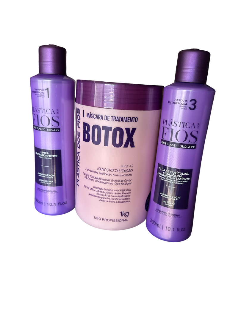 Plastica dos Fios Deep Cleansing Shampoo Hair Btox And Hydrating Mask Kit - Keratinbeauty