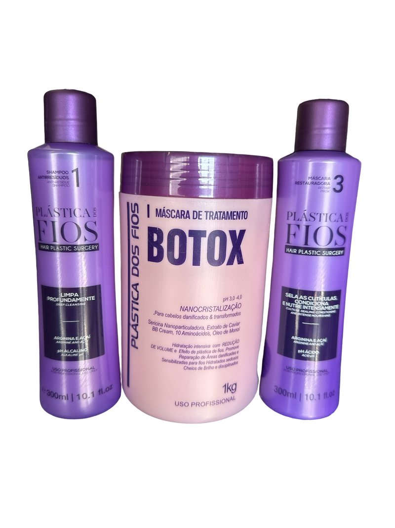 Plastica dos Fios Deep Cleansing Shampoo Hair Btox And Hydrating Mask Kit - Keratinbeauty