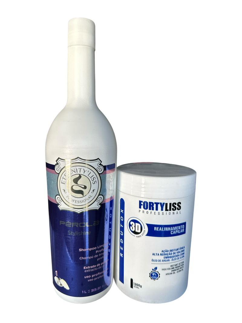 Keratin Treatment Kit Pealr Detox Shampoo And Fortyliss 3D Power Hair Btox Mask 33.8fl.oz 1000ml - Keratinbeauty