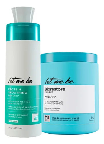 Let Me Be Single-Step Keratin Straightening Treatment & Biorestore Hair Mask Kit