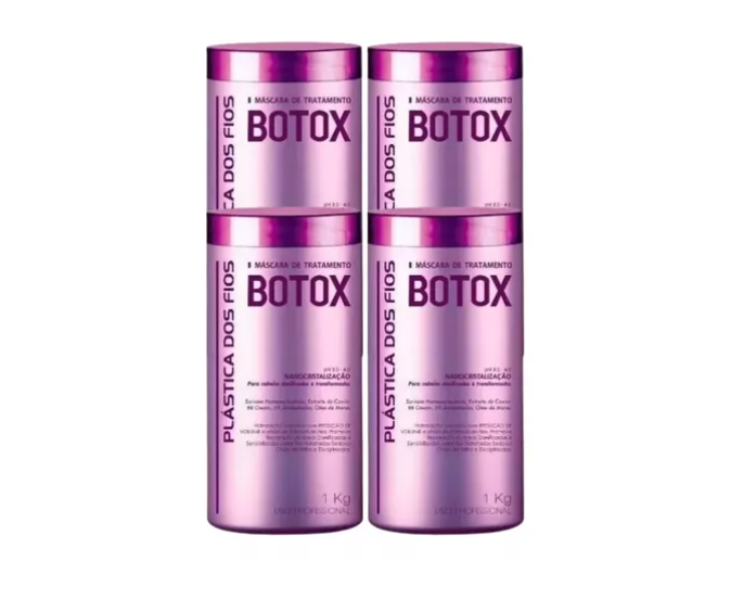 Plastica dos Fios Anti  Hair Btox Damaged Hair Recovering Four Units Bundle - Keratinbeauty