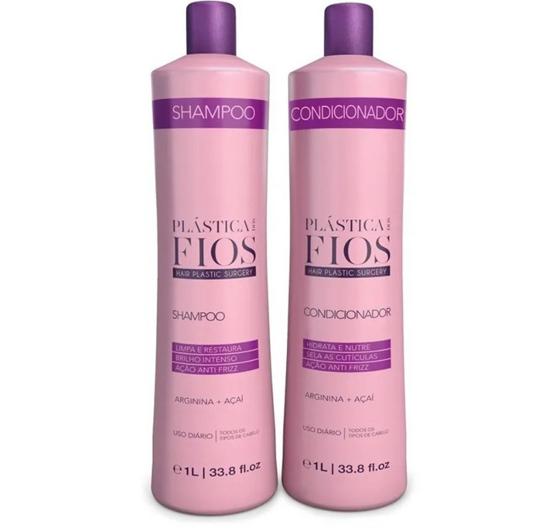 Cadiveu Plastica Dos Fios Shampoo And  Hair Conditioner Daily Use Kit 34fl 0z 1000ml - Keratinbeauty