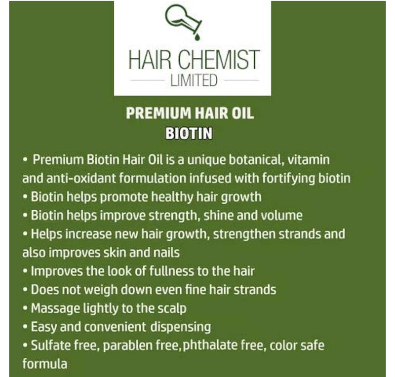 Hair Chemist Biotin Oil Scalp Stimulator For Natural Healthy Hair Grow 7.1fl.oz 210ml - Keratinbeauty