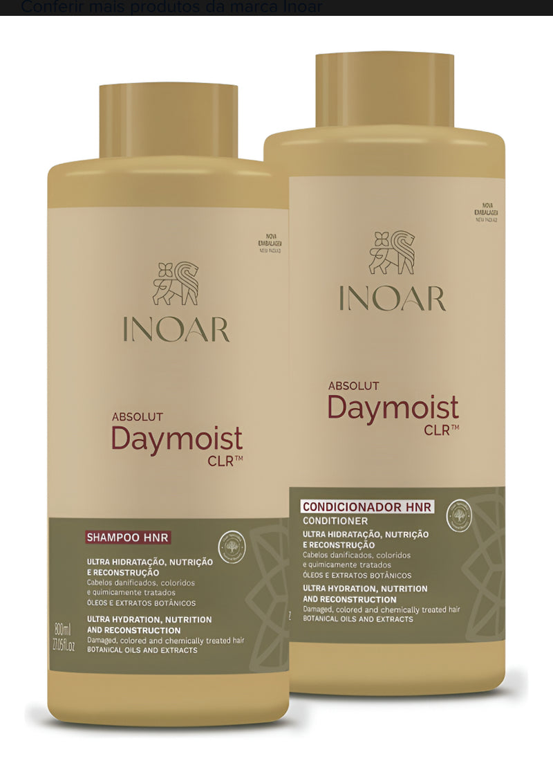 Inoar Absolut Daymoist Shampoo And Conditioner Kit 800ml 27fl oz - Keratinbeauty