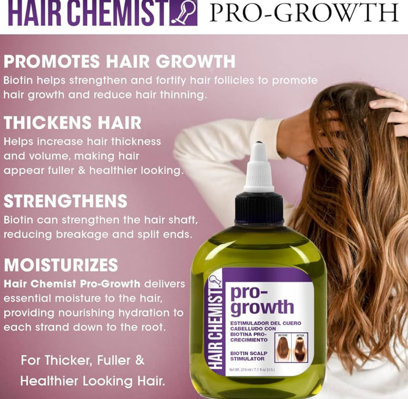 Hair Chemist Pro Grow Hair Oil Infused With Castor Oil Scalp Stimulator 7.1fl.oz 210ml - Keratinbeauty