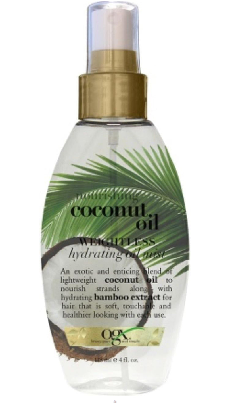 OGX  Hydrating Coconut Oil And Bamboo Extract Weighless Oil Mist 4fl.oz e 118ml - Keratinbeauty
