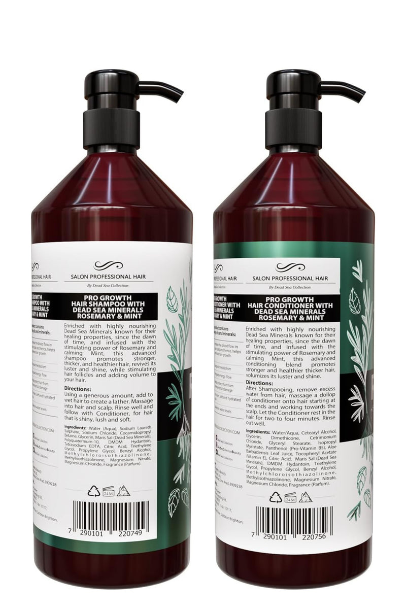 Hair Grow Scalp Health Shampoo & Conditioner Hair Care Set With Dead Sea Minerals, Rosemary & Mint 30.6 fl.oz e 907ml - Keratinbeauty