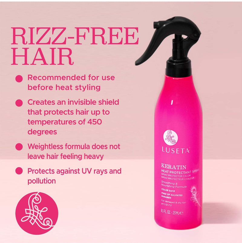 Luseta Keratin Heat Protectant Spray For Damaged & Dry Hair 8.5fl.oz 251ml - Keratinbeauty