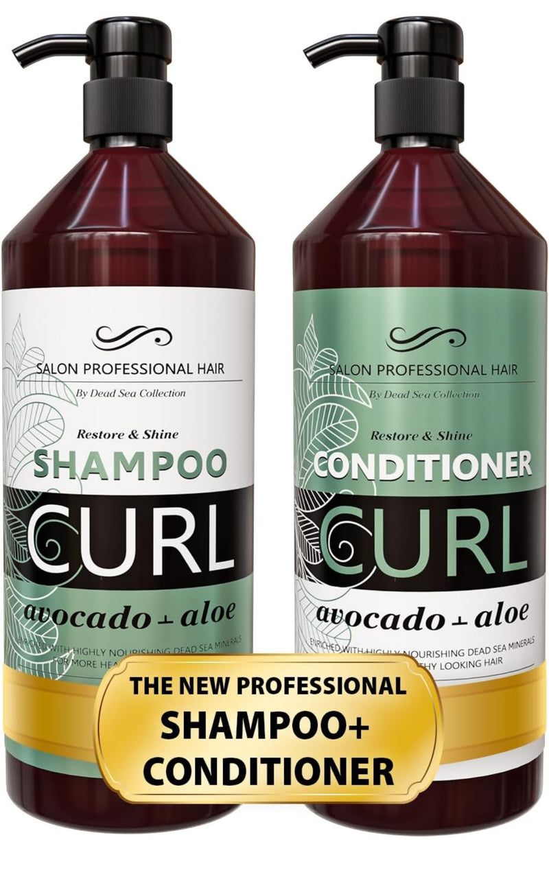 Salon Professional Dead Sea Minerals Shampoo & Conditioner Hair Care Set With Avocado Aloe 30.6 fl.oz e 907ml - Keratinbeauty