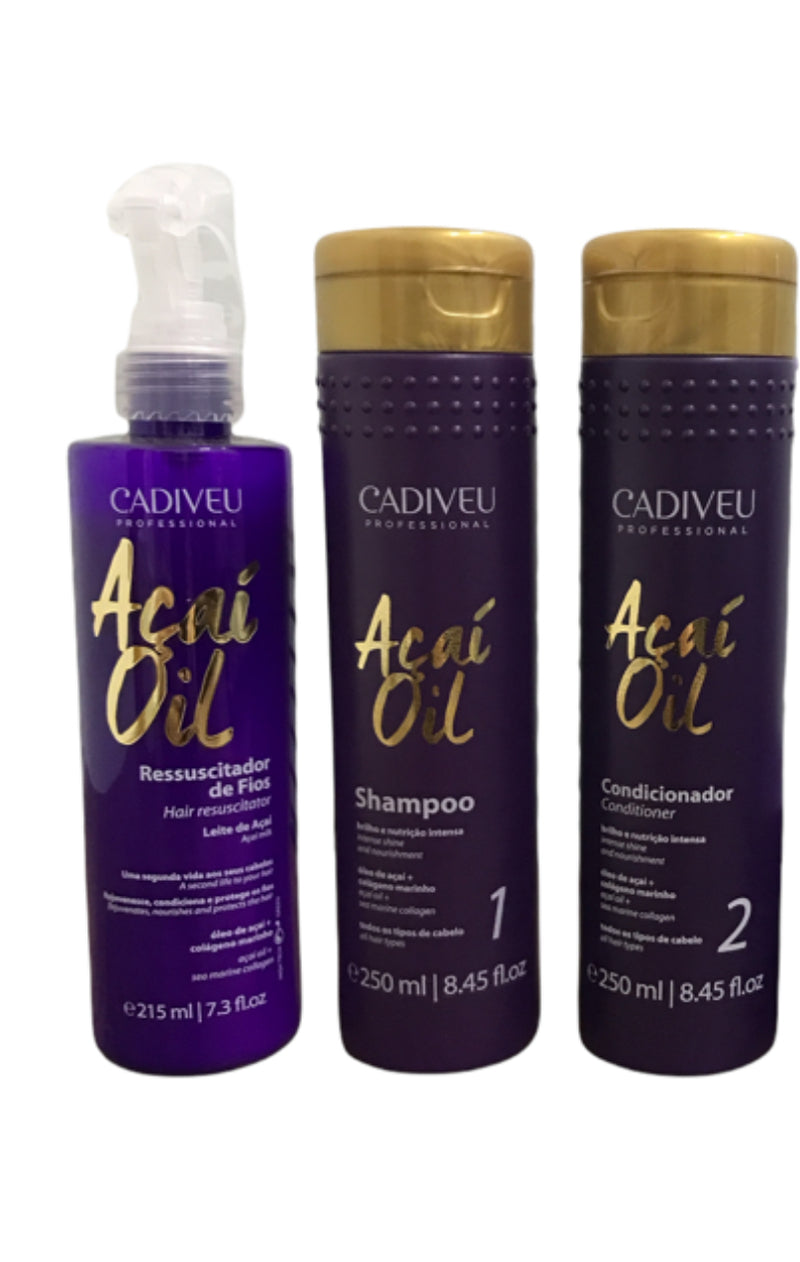 Cadiveu Professional Açaí Oil Anti Frizz Hair Recovering Kit - Keratinbeauty
