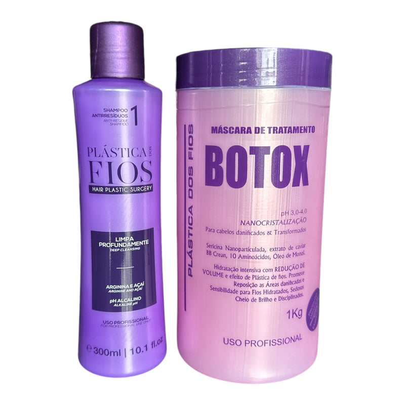 Plastica dos Fios Anti Residue Shampoo Hair Btox Damaged Hair Recovering Kit - Keratinbeauty