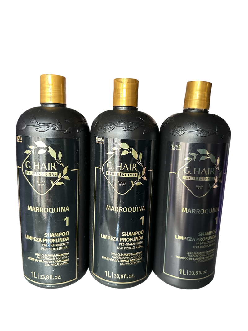 INOAR G HAIR MOROCCAN ANTI RESIDUE SHAMPOO 3 X 1000ml/34fl.oz. - Keratinbeauty