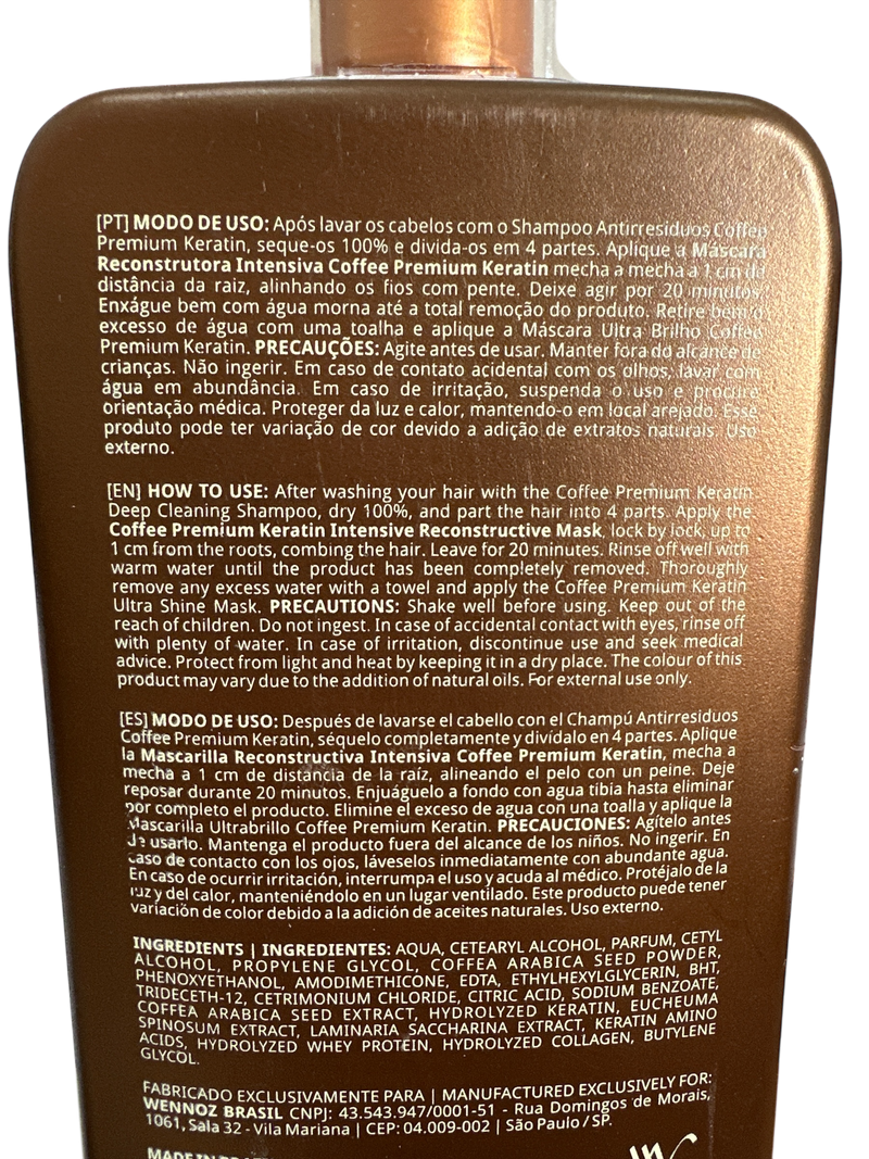 HONMA TOKYO COFFEE PREMIUM LEVIGANTE PER CAPELLI 1000 ml / 34oz - Keratinbeauty