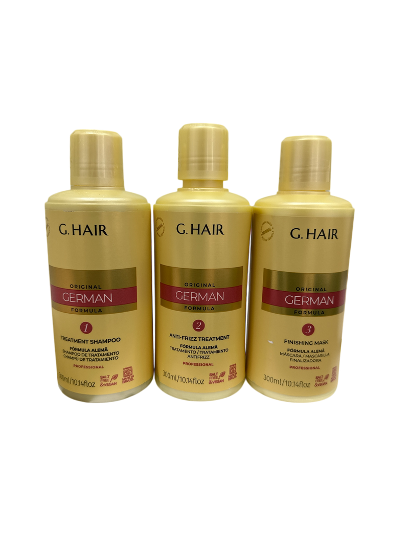 G HAIR GERMAN HAIR SMOOTHING KIT 3 x 250ml/8.5fl.oz. - Keratinbeauty