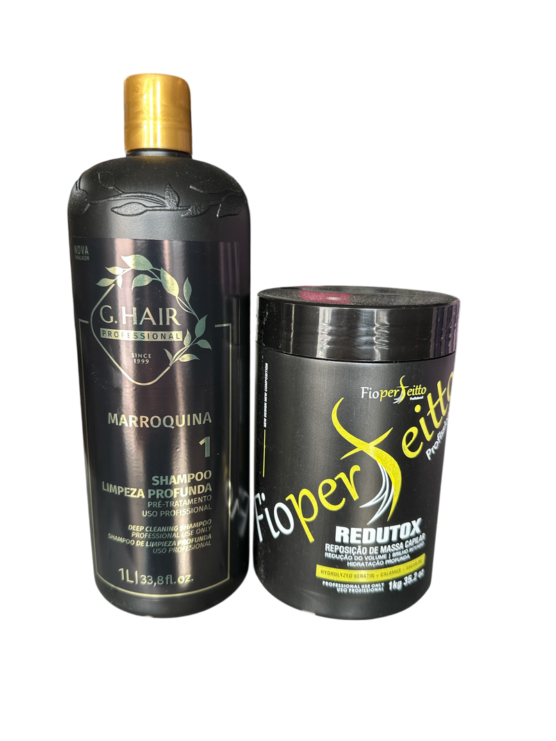 Keratin Treatment Kit G Hair Moroccan Detox Shampoo And Fio Perfeitto Hair Btox Mask 33.8fl.oz 1000ml - Keratinbeauty