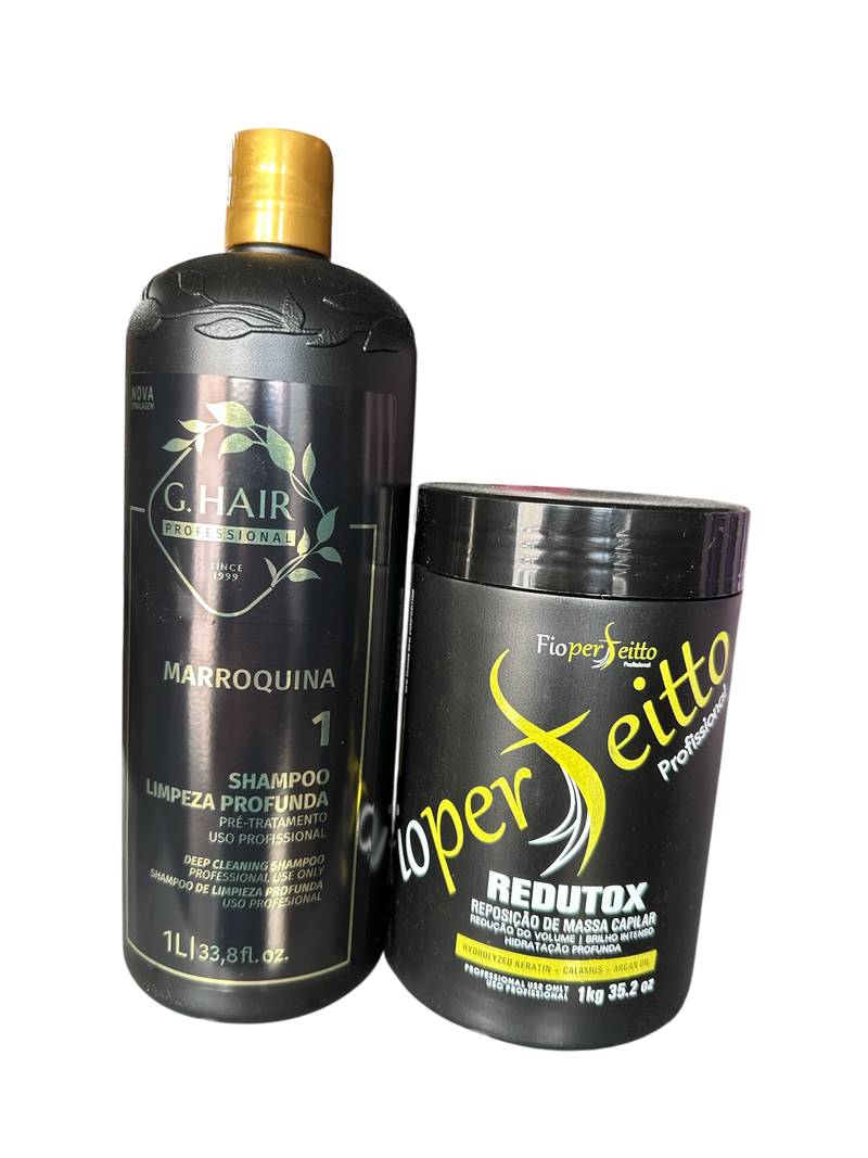 Keratin Treatment Kit G Hair Moroccan Detox Shampoo And Fio Perfeitto Hair Btox Mask 33.8fl.oz 1000ml - Keratinbeauty