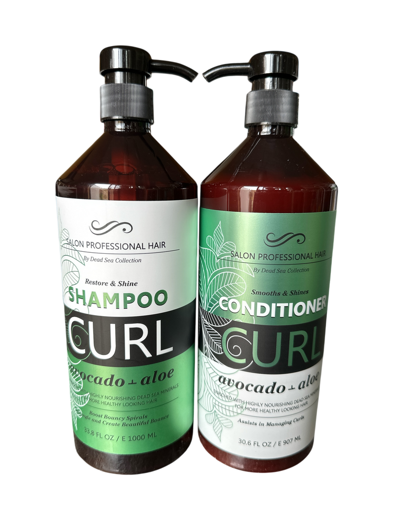 Salon Professional Dead Sea Minerals Shampoo & Conditioner Hair Care Set With Avocado Aloe 30.6 fl.oz e 907ml - Keratinbeauty