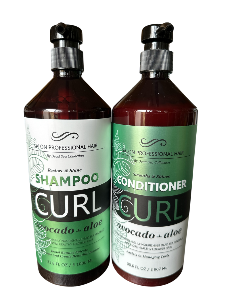 Salon Professional Dead Sea Minerals Shampoo & Conditioner Hair Care Set With Avocado Aloe 30.6 fl.oz e 907ml - Keratinbeauty