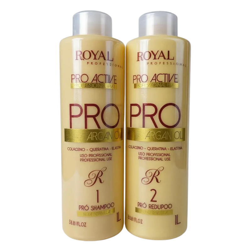 Royal Pro Active Argan Oil Keratin Complex Hair Straightener Kit 34floz  1000ml - Keratinbeauty