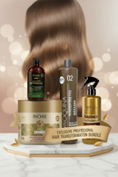 Complete 4-Step Professional Hair Care System Inoar Daymoist, Marroquina Keratin, Banho de Verniz & pH Balancer - Keratinbeauty