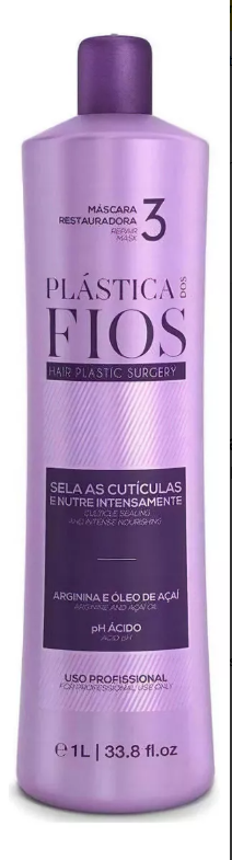 PLASTICA DOS FIOS HAIR RESTORE MASK STEP 3  34oz 1000ml - Keratinbeauty